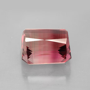 Tormalina naturale bicolore da 8,43 ct, taglio smeraldo, VVS
