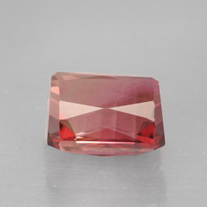 Tormalina naturale bicolore da 3,96 ct, taglio smeraldo, VVS