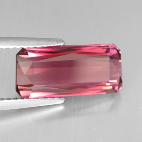 Tormalina naturale rosa da 3,75 ct, taglio smeraldo, VVS-VS