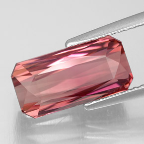 Tormalina naturale rosa da 4,60 ct, taglio smeraldo, VVS