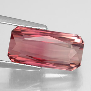 Tormalina naturale rosa da 4,60 ct, taglio smeraldo, VVS