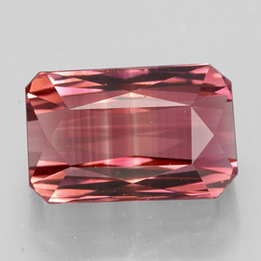 Tormalina naturale rosa da 5,34 ct, taglio smeraldo, VVS