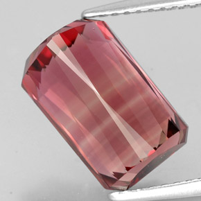 Tormalina naturale rosa da 5,34 ct, taglio smeraldo, VVS
