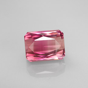 Tormalina naturale bicolore da 3,46 ct, taglio smeraldo, VVS