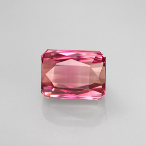 Tormalina naturale bicolore da 3,46 ct, taglio smeraldo, VVS