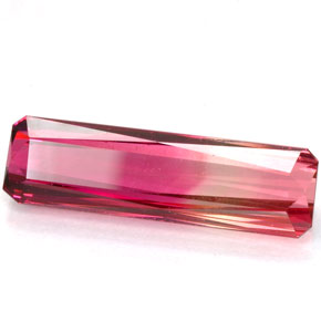 Tormalina naturale bicolore da 4,28 ct, taglio smeraldo, VVS-VS
