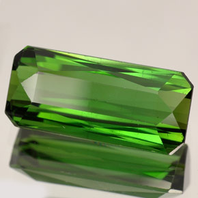 Tormalina naturale verde da 7,45 ct, taglio smeraldo, VVS