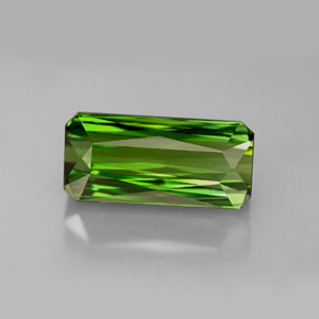 Tormalina naturale verde da 6,86 ct, taglio smeraldo, VVS
