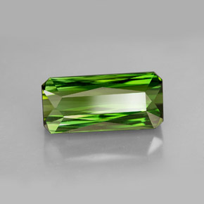 Tormalina naturale verde da 6,86 ct, taglio smeraldo, VVS
