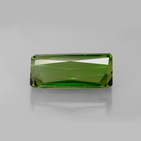 Tormalina naturale verde da 6,86 ct, taglio smeraldo, VVS