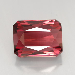 Tormalina naturale rosso da 5,01 ct, taglio smeraldo, VVS