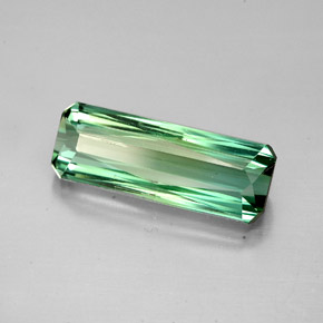 Tormalina naturale verde da 2,86 ct, taglio smeraldo, VS