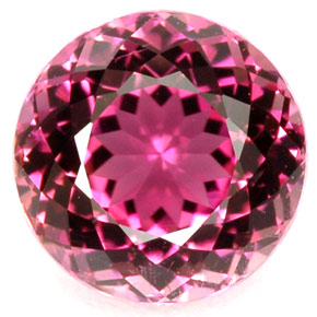 Tormalina naturale rosa da 2,24 ct, taglio rotondo, VVS