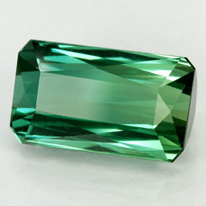 Tormalina naturale verde da 3,29 ct, taglio smeraldo, VVS