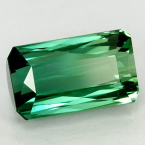 Tormalina naturale verde da 3,29 ct, taglio smeraldo, VVS