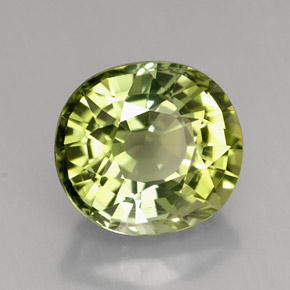 Tormalina naturale verde da 3,10 ct, taglio ovale, VVS