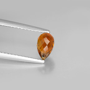 Tormalina naturale oro da 0,83 ct, briolette, VVS-VS