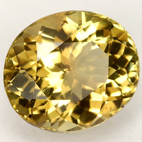 Tormalina naturale giallo da 2,25 ct, taglio ovale, VVS