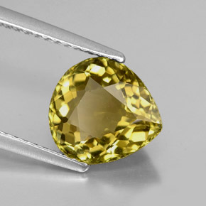 Tormalina naturale giallo da 2,59 ct, taglio a pera, IF