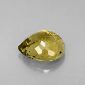 Tormalina naturale giallo da 2,59 ct, taglio a pera, IF