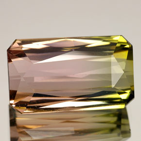 Tormalina naturale multicolore da 11,84 ct, taglio smeraldo, VVS