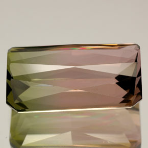 Tormalina naturale multicolore da 11,84 ct, taglio smeraldo, VVS