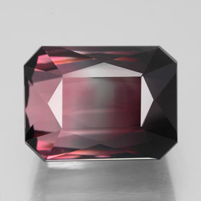 Tormalina naturale bicolore da 6,67 ct, taglio smeraldo, VVS