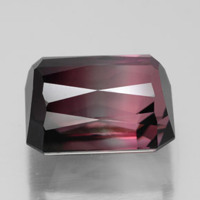 Tormalina naturale bicolore da 6,67 ct, taglio smeraldo, VVS