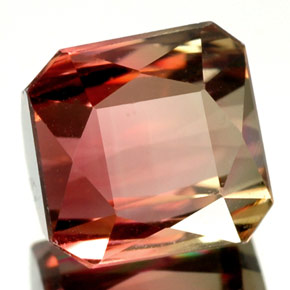 Tormalina naturale multicolore da 3,88 ct, taglio smeraldo, VVS-VS
