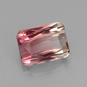 Tormalina naturale rosa da 2,27 ct, taglio smeraldo, VS-SI