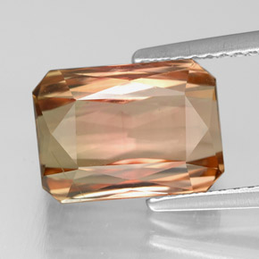 Tormalina naturale multicolore da 5,23 ct, taglio smeraldo, VS