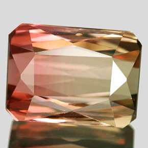 Tormalina naturale multicolore da 4,65 ct, taglio smeraldo, VVS