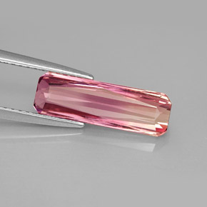 Tormalina naturale rosa da 2,67 ct, taglio smeraldo, VS