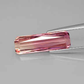 Tormalina naturale rosa da 2,67 ct, taglio smeraldo, VS