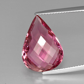 Tormalina naturale rosa da 9,65 ct, taglio a pera, SI