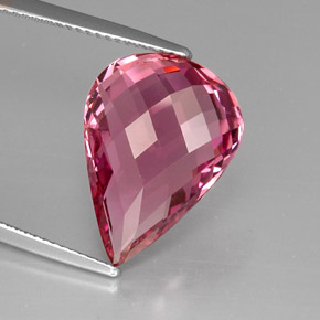 Tormalina naturale rosa da 9,65 ct, taglio a pera, SI