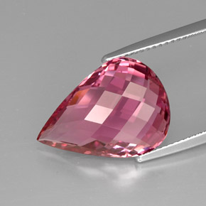 Tormalina naturale rosa da 9,65 ct, taglio a pera, SI