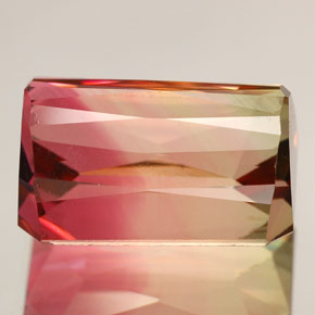 Tormalina naturale multicolore da 9,35 ct, taglio smeraldo, VVS-VS