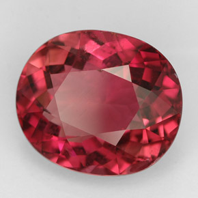 Tormalina naturale rosso da 6,90 ct, taglio ovale, VS-SI
