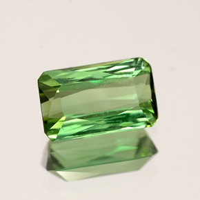 Tormalina naturale verde da 0,93 ct, taglio smeraldo, VS