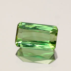 Tormalina naturale verde da 0,93 ct, taglio smeraldo, VS
