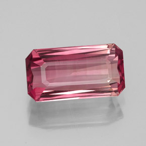 Tormalina naturale rosa da 2,17 ct, taglio smeraldo, VVS