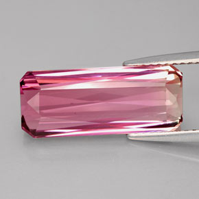 Tormalina naturale rosa da 5,99 ct, taglio smeraldo, IF