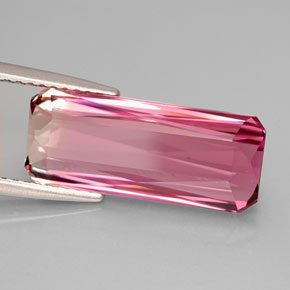 Tormalina naturale rosa da 5,99 ct, taglio smeraldo, IF