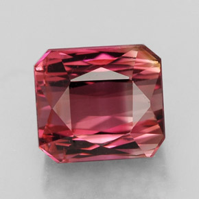 Tormalina naturale multicolore da 4,55 ct, taglio smeraldo, VS