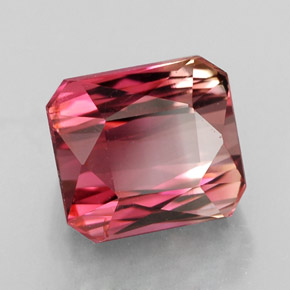 Tormalina naturale multicolore da 4,55 ct, taglio smeraldo, VS
