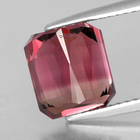 Tormalina naturale multicolore da 4,55 ct, taglio smeraldo, VS
