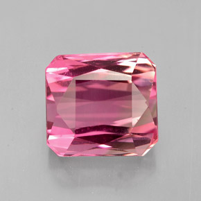 Tormalina naturale rosa da 3,95 ct, taglio smeraldo, VVS-VS