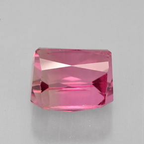 Tormalina naturale rosa da 3,95 ct, taglio smeraldo, VVS-VS
