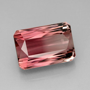 Tormalina naturale rosa da 8,66 ct, taglio smeraldo, VVS